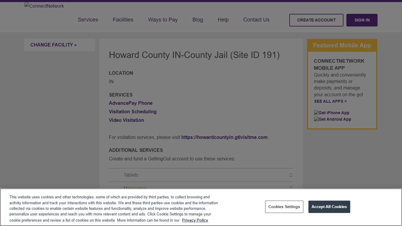 Howard County IN-County Jail ConnectNetwork