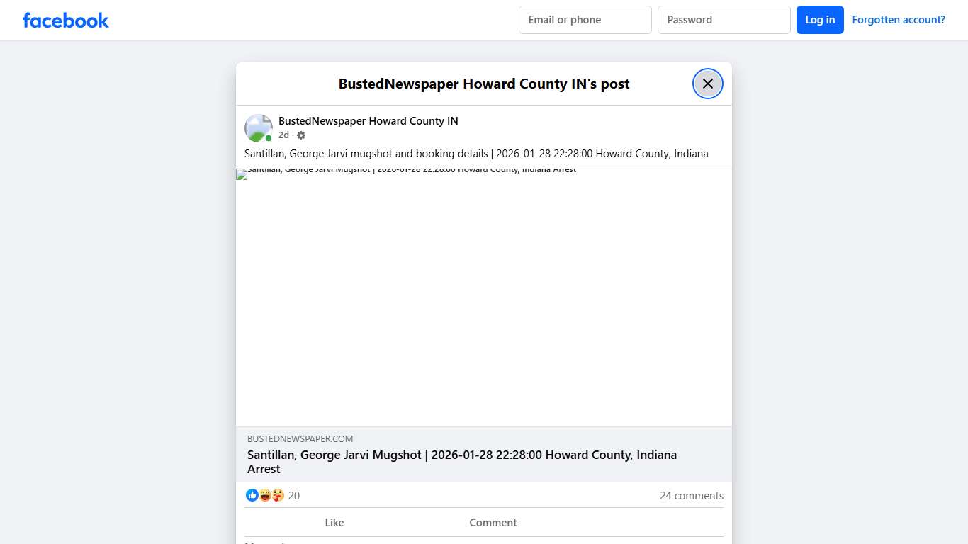 Santillan, George Jarvi... - BustedNewspaper Howard County IN Facebook